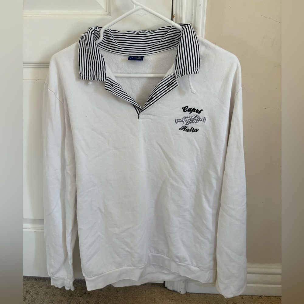 Capri, Italy, quarter-neck sweatshirt, coastal, east coast, old money aesthetic